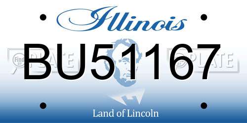 BU51167 Illinois License Plate