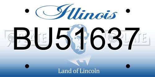 BU51637 Illinois License Plate