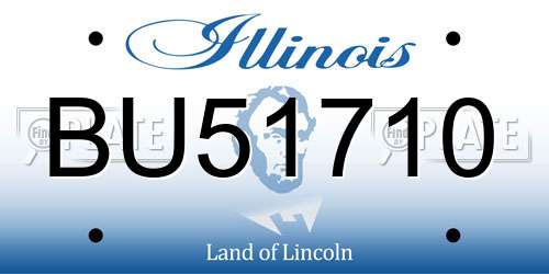 BU51710 Illinois License Plate