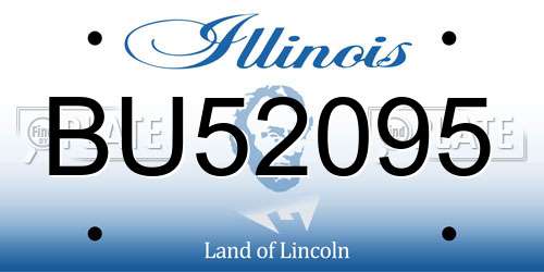 BU52095 Illinois License Plate