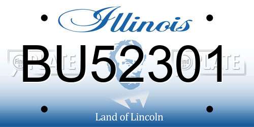 BU52301 Illinois License Plate