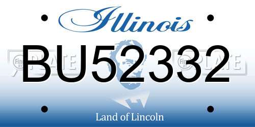 BU52332 Illinois License Plate