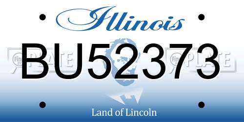 BU52373 Illinois License Plate