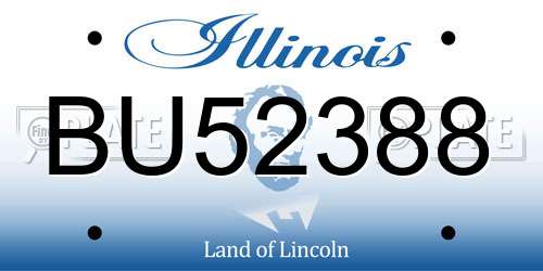 BU52388 Illinois License Plate