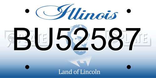 BU52587 Illinois License Plate