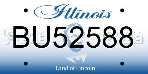 BU52588 Illinois License Plate
