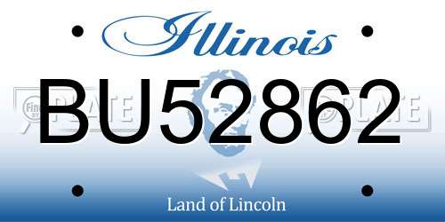 BU52862 Illinois License Plate