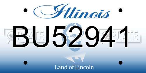 BU52941 Illinois License Plate