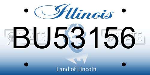 BU53156 Illinois License Plate