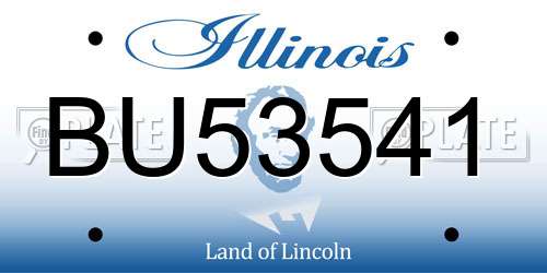 BU53541 Illinois License Plate