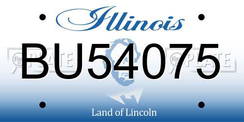 BU54075 Illinois License Plate