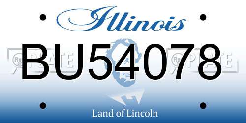 BU54078 Illinois License Plate