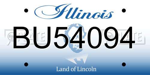 BU54094 Illinois License Plate