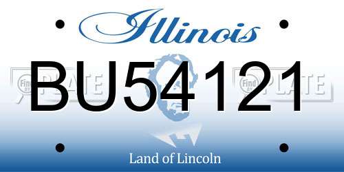 BU54121 Illinois License Plate