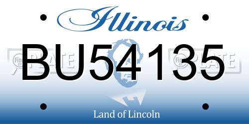 BU54135 Illinois License Plate