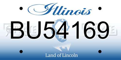 BU54169 Illinois License Plate