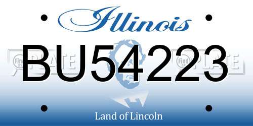BU54223 Illinois License Plate
