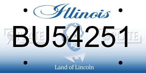 BU54251 Illinois License Plate
