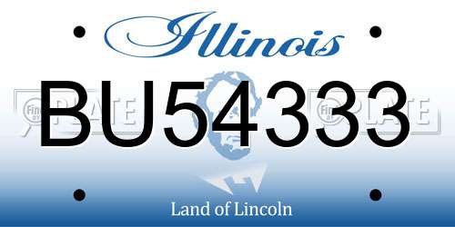 BU54333 Illinois License Plate