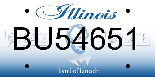 BU54651 Illinois License Plate