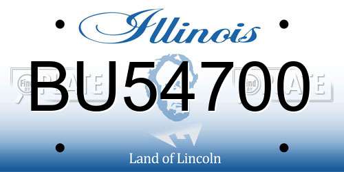 BU54700 Illinois License Plate