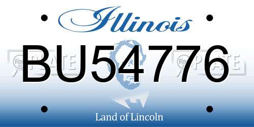 BU54776 Illinois License Plate
