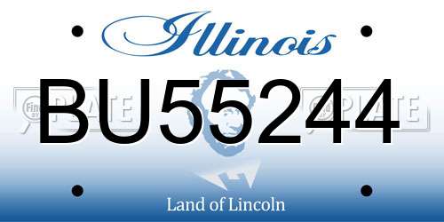 BU55244 Illinois License Plate
