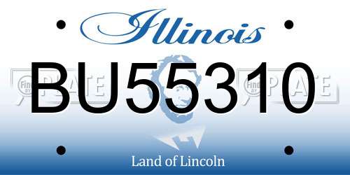 BU55310 Illinois License Plate