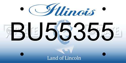 BU55355 Illinois License Plate