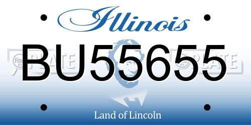 BU55655 Illinois License Plate