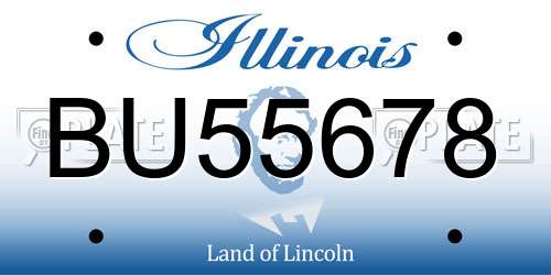 BU55678 Illinois License Plate