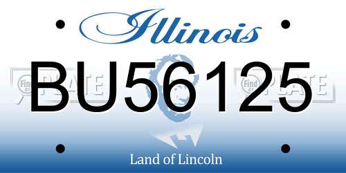 BU56125 Illinois License Plate