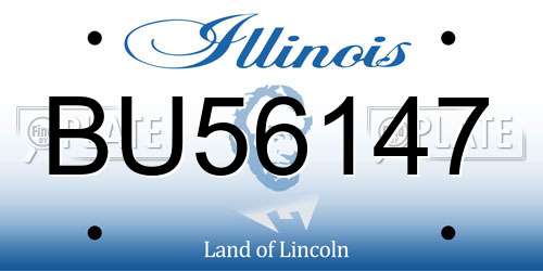 BU56147 Illinois License Plate