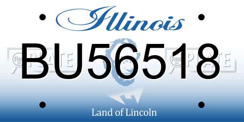 BU56518 Illinois License Plate