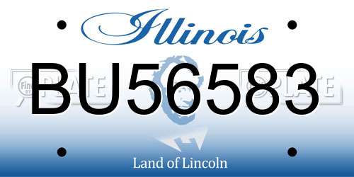 BU56583 Illinois License Plate