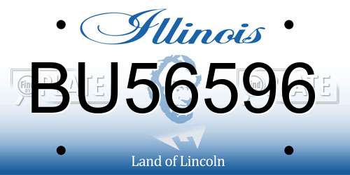 BU56596 Illinois License Plate