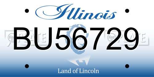 BU56729 Illinois License Plate
