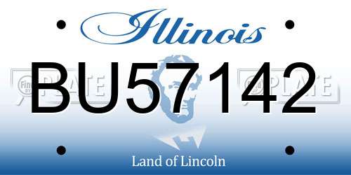BU57142 Illinois License Plate