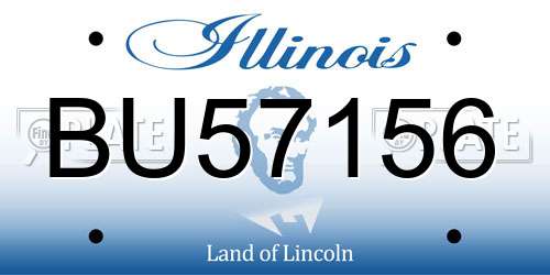 BU57156 Illinois License Plate