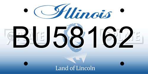 BU58162 Illinois License Plate