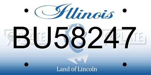 BU58247 Illinois License Plate