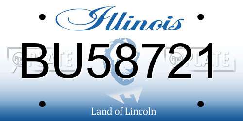 BU58721 Illinois License Plate