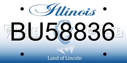 BU58836 Illinois License Plate