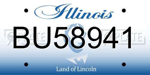 BU58941 Illinois License Plate