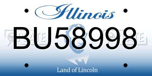 BU58998 Illinois License Plate