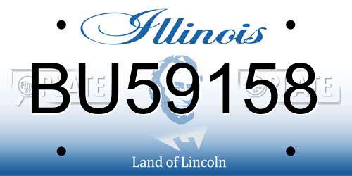 BU59158 Illinois License Plate