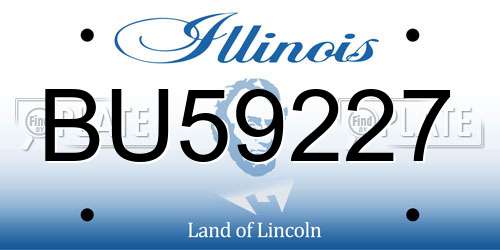 BU59227 Illinois License Plate