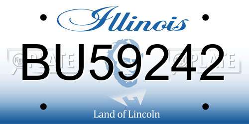 BU59242 Illinois License Plate