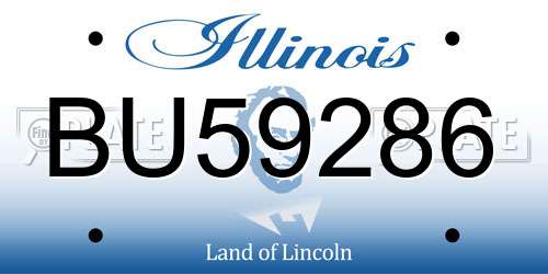BU59286 Illinois License Plate