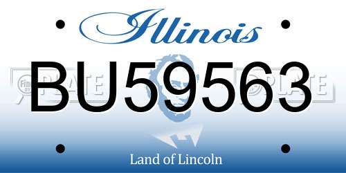 BU59563 Illinois License Plate